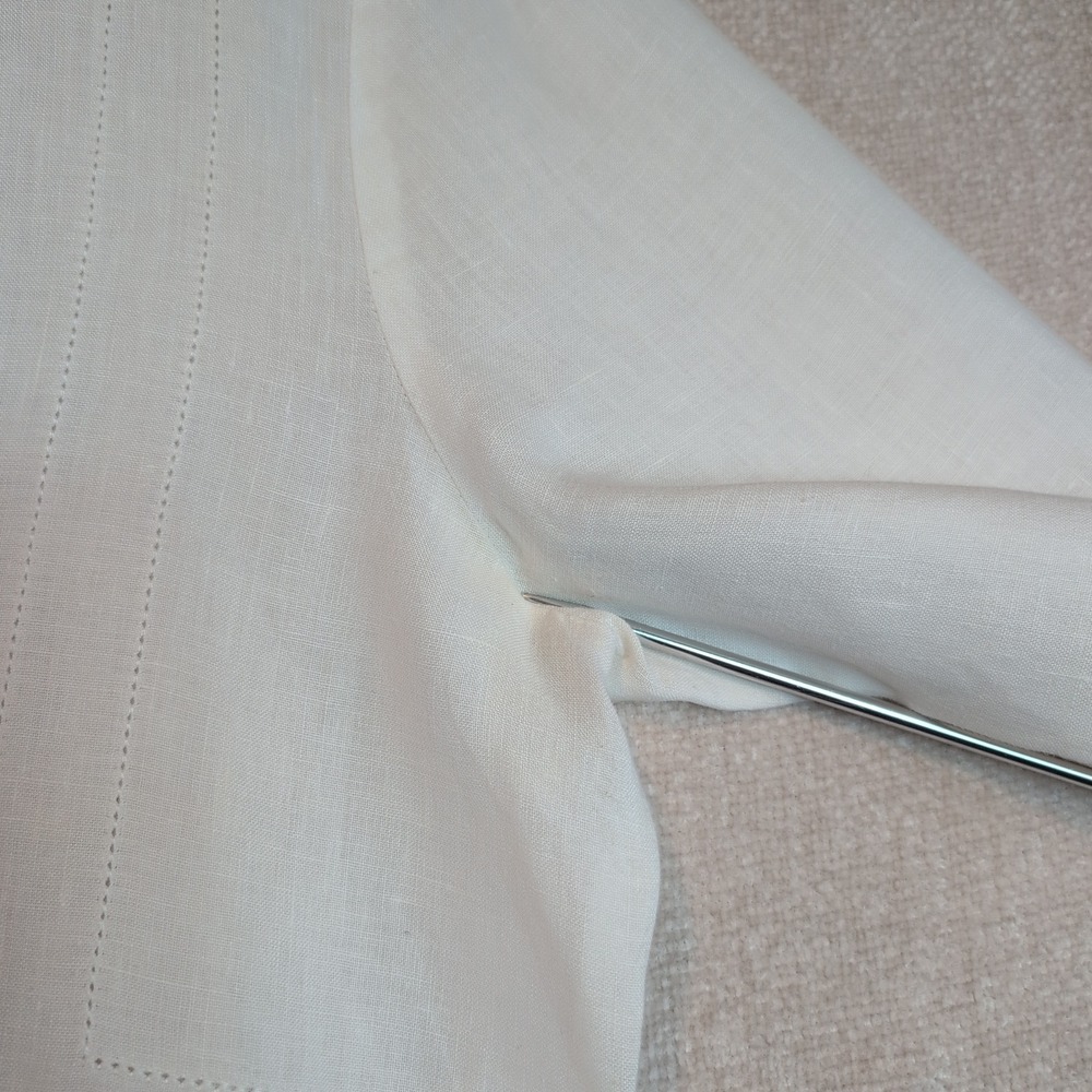 Soft Surroundings White 100% Linen Pintuck Tunic Top Wmns PM Office Cottagecore - Picture 6 of 11